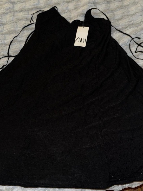 Zara Dresses & Skirts - Zara Black Eyelet-Trim Sleeveless Top